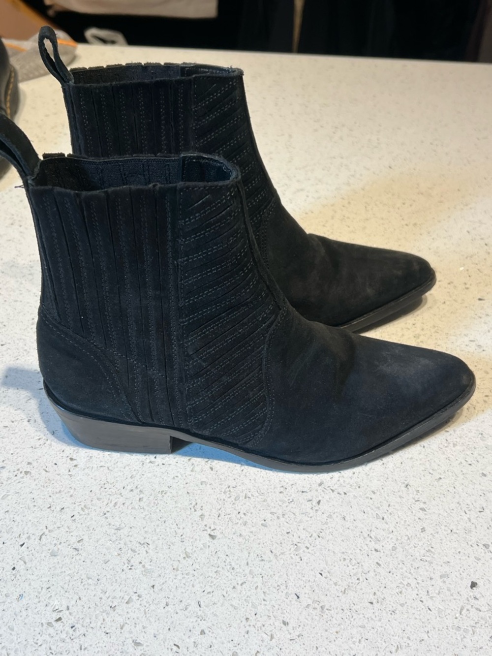 All saints black suede Chelsea boots